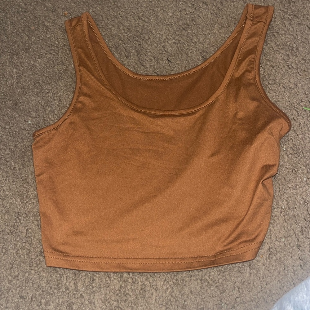 brown cami crop top